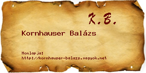 Kornhauser Balázs névjegykártya